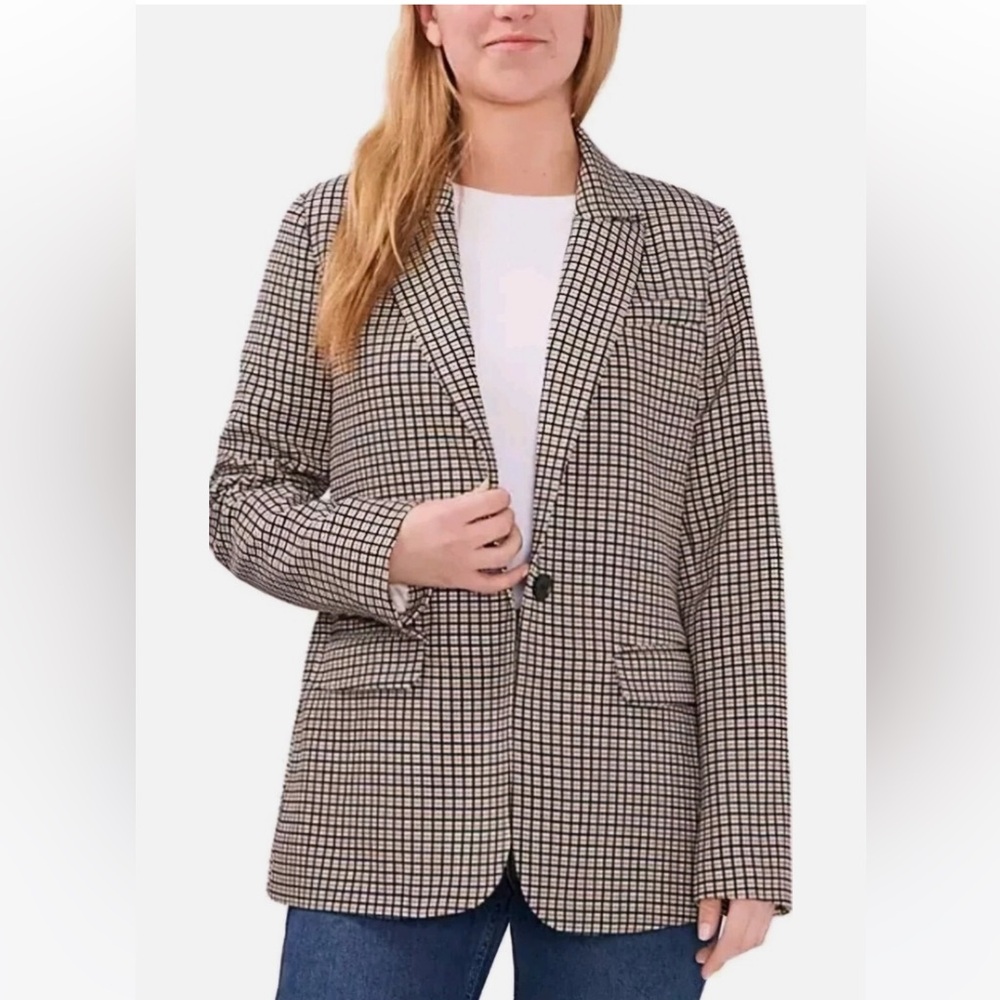 NWT Vince Camuto Checkered Blazer | fully lined, padded shoulder split blazer